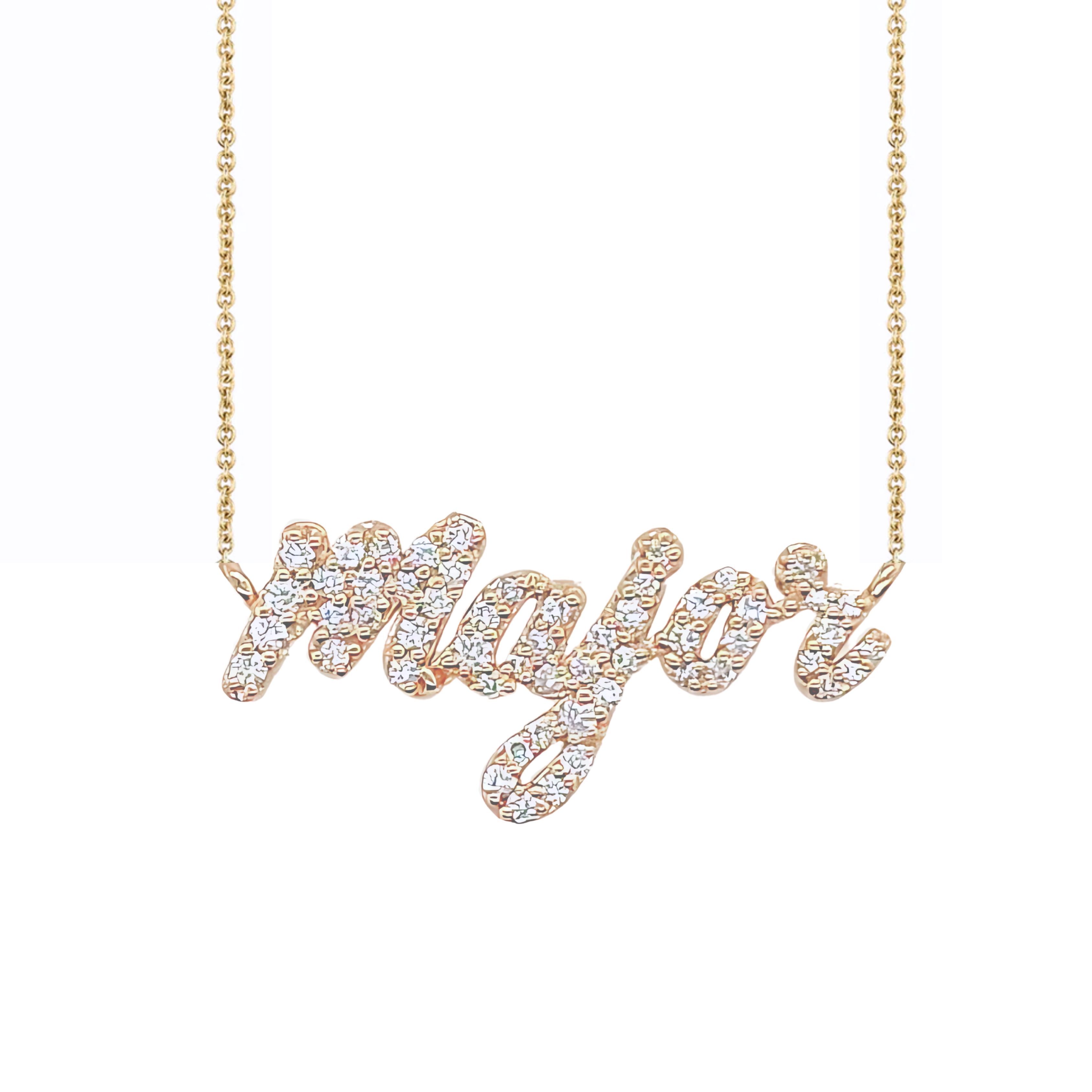 Pave Diamond Script Necklace